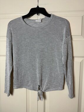 Caution To The Wind Striped Knit Tie-Front Top